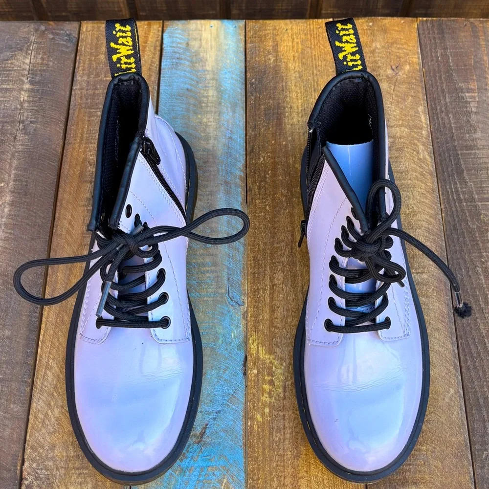 Dr. Martens Delaney Light Lavender Patent Boots